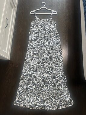 George Black & White Zebra Print Maxi Dress